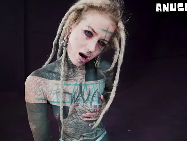 TATTOO PIERCED alt girl gives SLOPPY BJ and gets ANAL fucked - Anuskatzz Anal Video