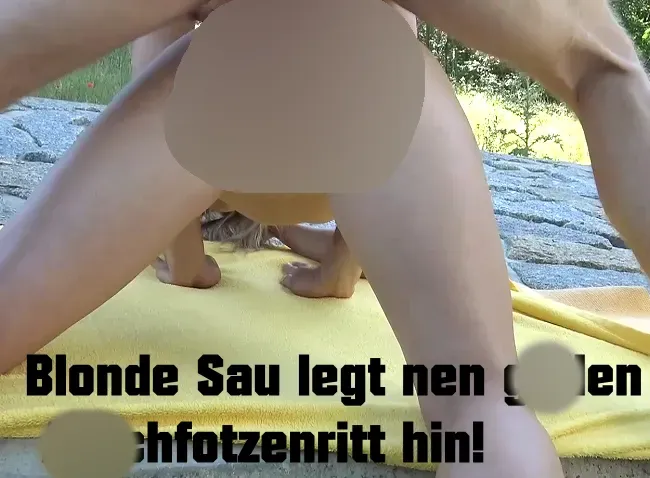 Blonde Sau legt nen geilen Arschfotzenritt hin! - Blondienchen