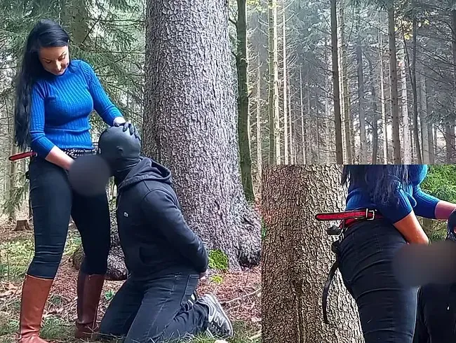 Im Wald bekommt der Loser den Schwanz - Misstress-Luciana Anal Video