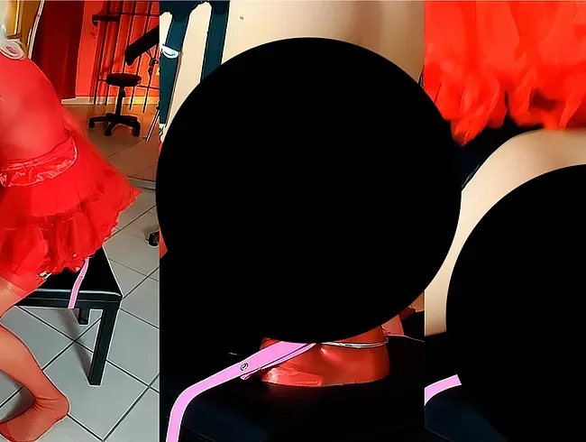 Der Rote Riese 9 cm Monster Dildo sprengt mein Sissyloch - nylonsissi Anal Video