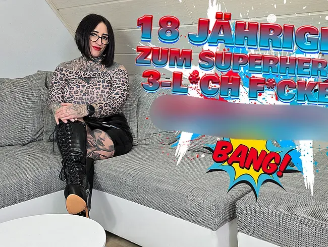 18 Jährigen zum Superhero 3-Loch Ficker erzogen!! - QueenParis Anal Video