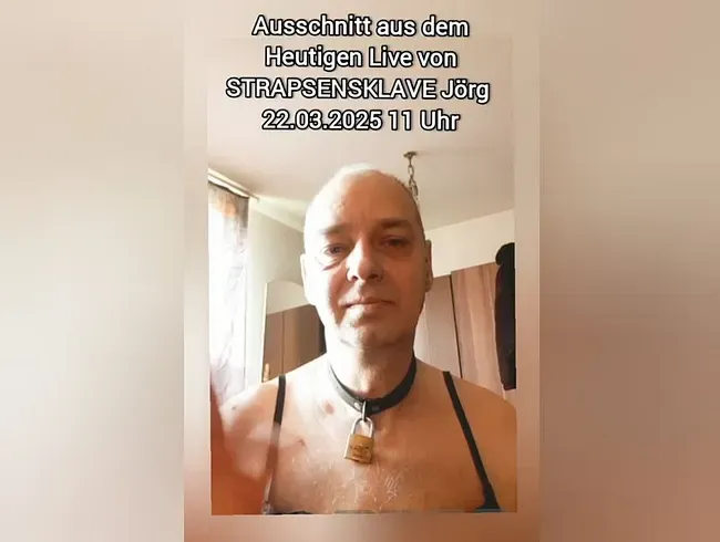 STRAPSENSKLAVE LIVE vor der Webcam 22 03.2025(Ohne ton) - Strapsensklave Anal Video